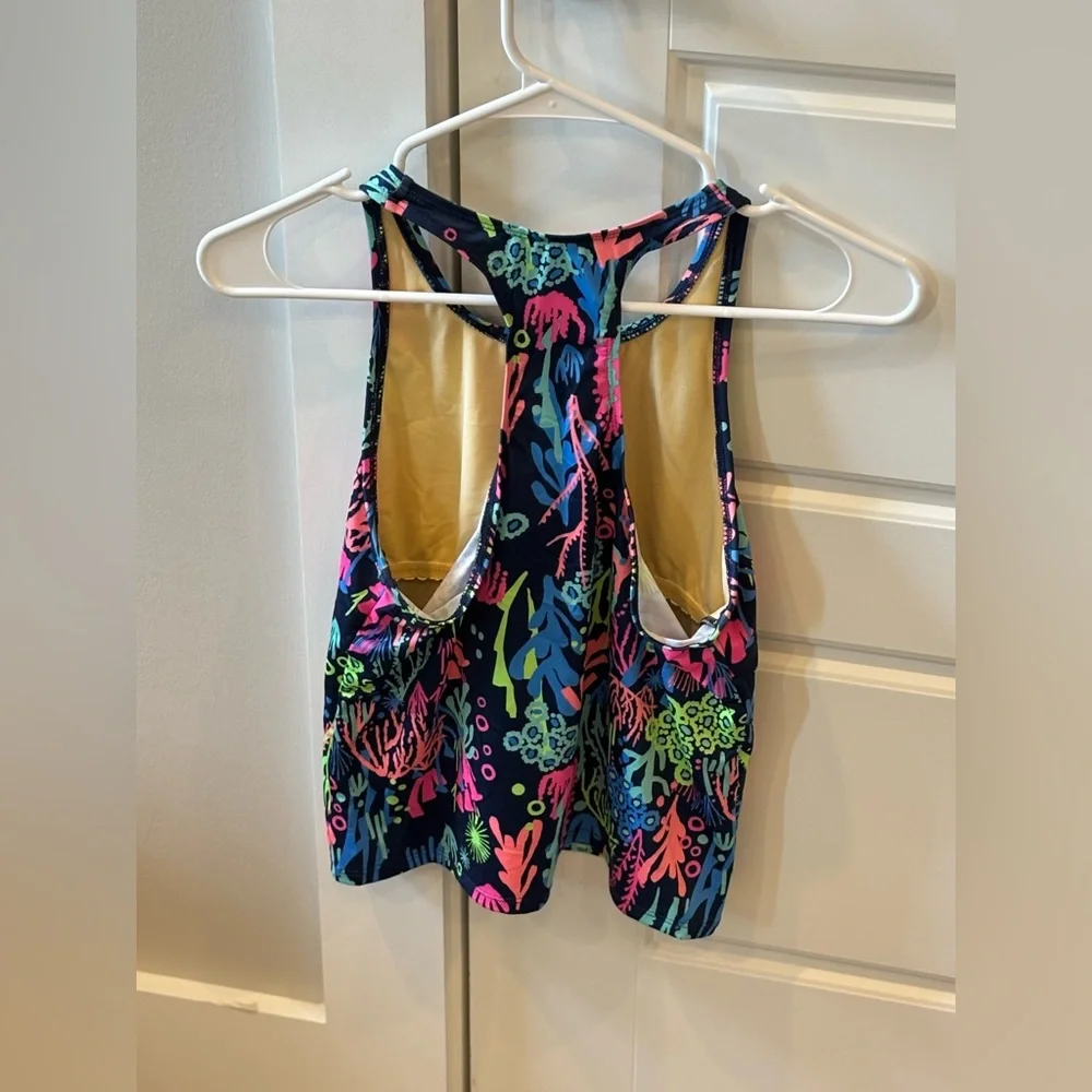 Lands' End Neon Abstract Tank Top